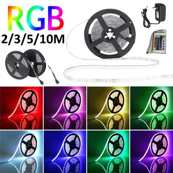 

2/3/5/10M DC12V RGB LED Strip Light SMD2835+24Keys IR Remote Control US/EU Power Plug Full Kit Lighting strips Indoor Home Decor