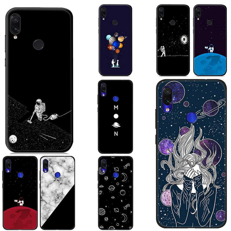 IYICAO Moon Space Planet черный мягкий чехол для Xiaomi Redmi Note 8 7 6 5 Pro 5A 4X Мягкий Силиконовый ТПУ |