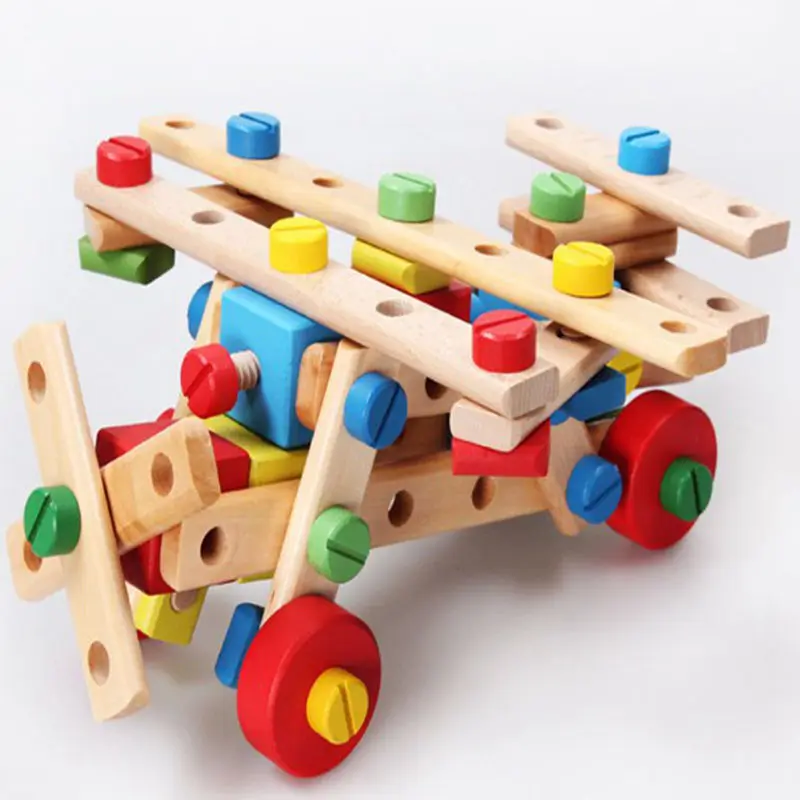 

Children'S Educational Hands-on Disassembly Assembled Flexible Screw Tools Wood Multi-functional Nut Combination Building Blocks
