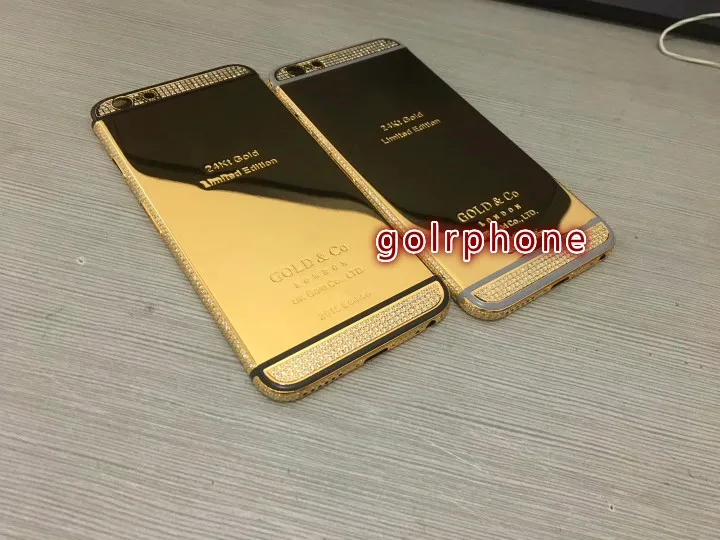 Высокое качество идеальное качество люкс для iphone 6 6s плюс 24 К золотой корпус шасси Зеркало Золото goldco Дубай дизайн задняя дверь