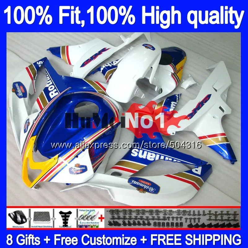 Инъекций для HONDA CBR 600 RR CC 600RR 600F5 CBR600RR 36MC. 71 Rothmans синий CBR600F5 600CC CBR600 RR F5 2007 2008 07 08 обтекатель