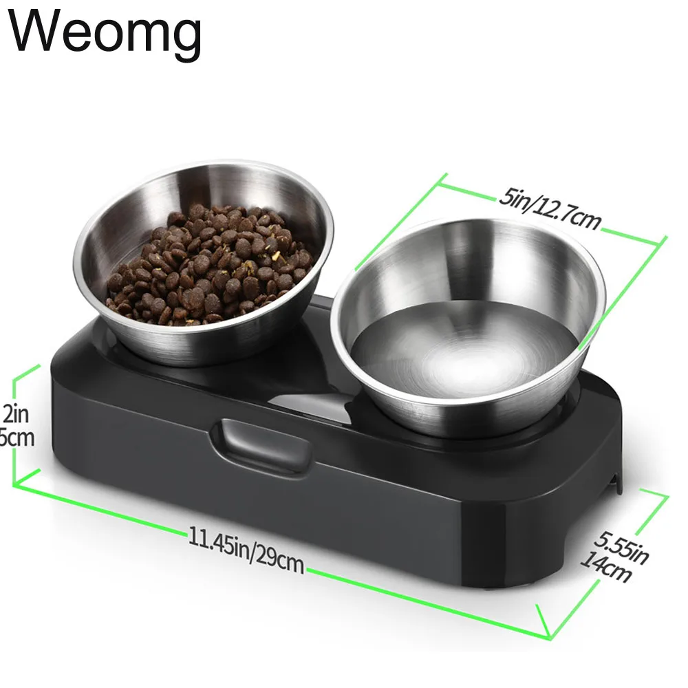 15 Degree Adjustable Pet Cat Bowl Stand Antislip Dog Dish Tilted Slows