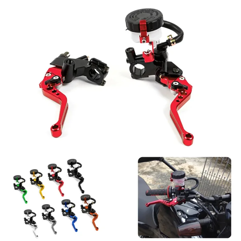 Universal Motorcycle Brake Clutch Levers hydraulic handbrake Pump Handle 7/8 Inch 22mm Adjustable Clutch Lever Master Reservoir