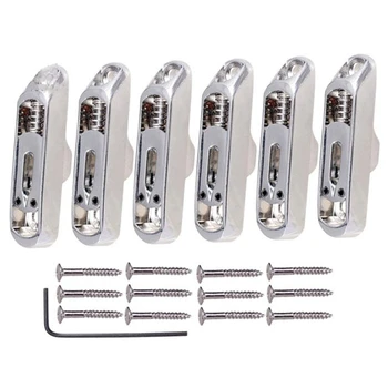 

Hot 6 Pcs Single Individual Bridge Saddles Tailpiece with Screws Wrench Set for 6 String Electric Guitar Bass Parts
