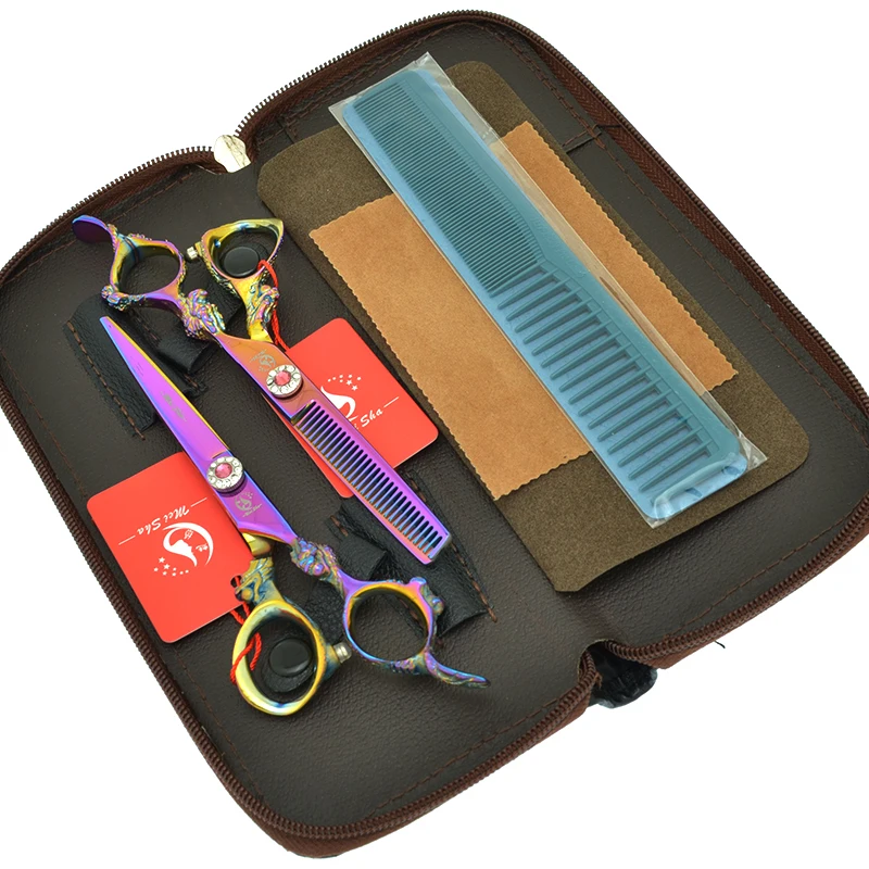 

Rainbow 6.0 Inch Meisha Hairdresser's Hair Scissors JP440C 9CR Hair Cutting Scissors Salon Thinning Shears Haircut Razors A0099A