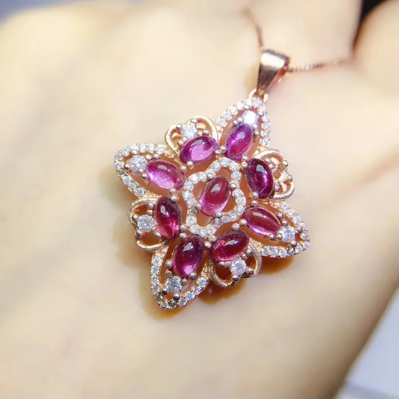 Натуральное Настоящее пиканатное большое ожерелье подвеска 0.6ct* 9 шт драгоценный камень Серебро 925 пробы хорошее ювелирное изделие Q9102422