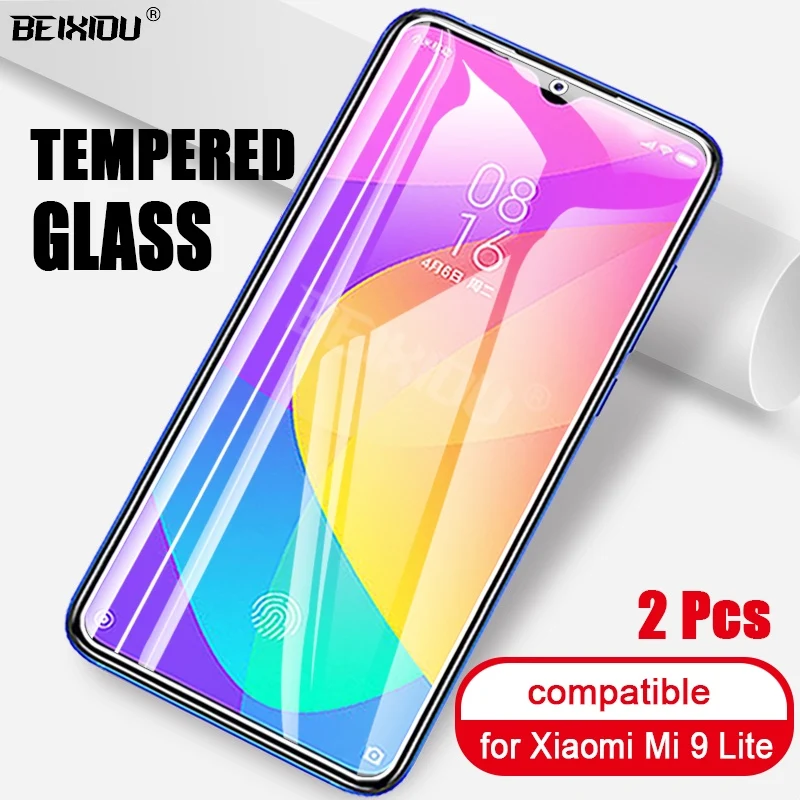 2 шт Полное закаленное стекло для Xiaomi Mi 9 Lite защита экрана защитная пленка |