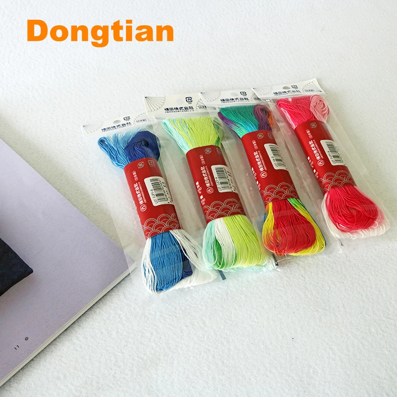 

100% хлопок 6 нитей Daruma градиентный цвет Sashiko резьба розовая зеленая синяя градиентная Серия Сделано в Японии