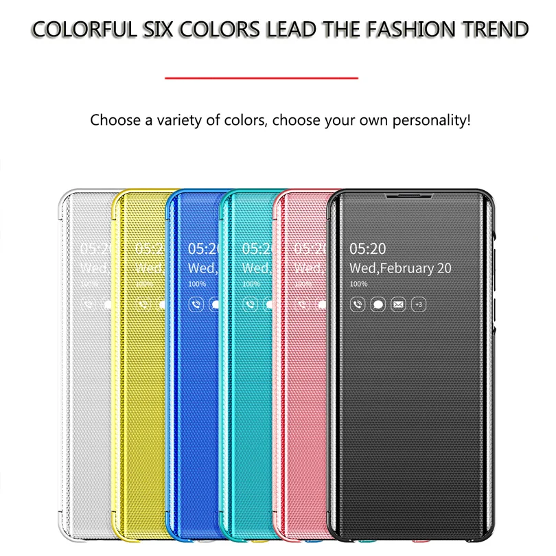 Умный флип чехол для samsung Galaxy A20 A30 A50 A70 A8S A7 A9 S7 край S8 S9 S10 Plus Note 8 9 Роскошный чехол