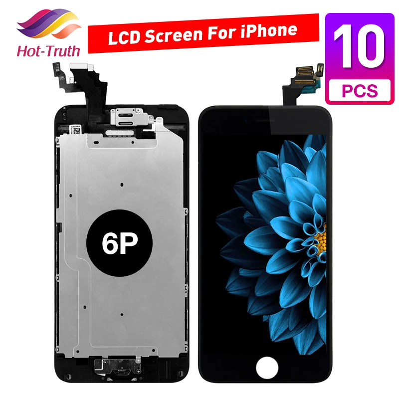 10 шт. полный комплект экрана для iPhone 6 plus сменный ЖК дисплей с кнопкой домой и