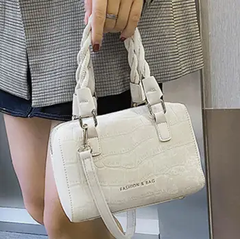 

Stone pattern Weave Tote bag 2020 Fashion New Quality Matte PU Leather Women's Designer Handbag Casual Shoulder Messenger Bag