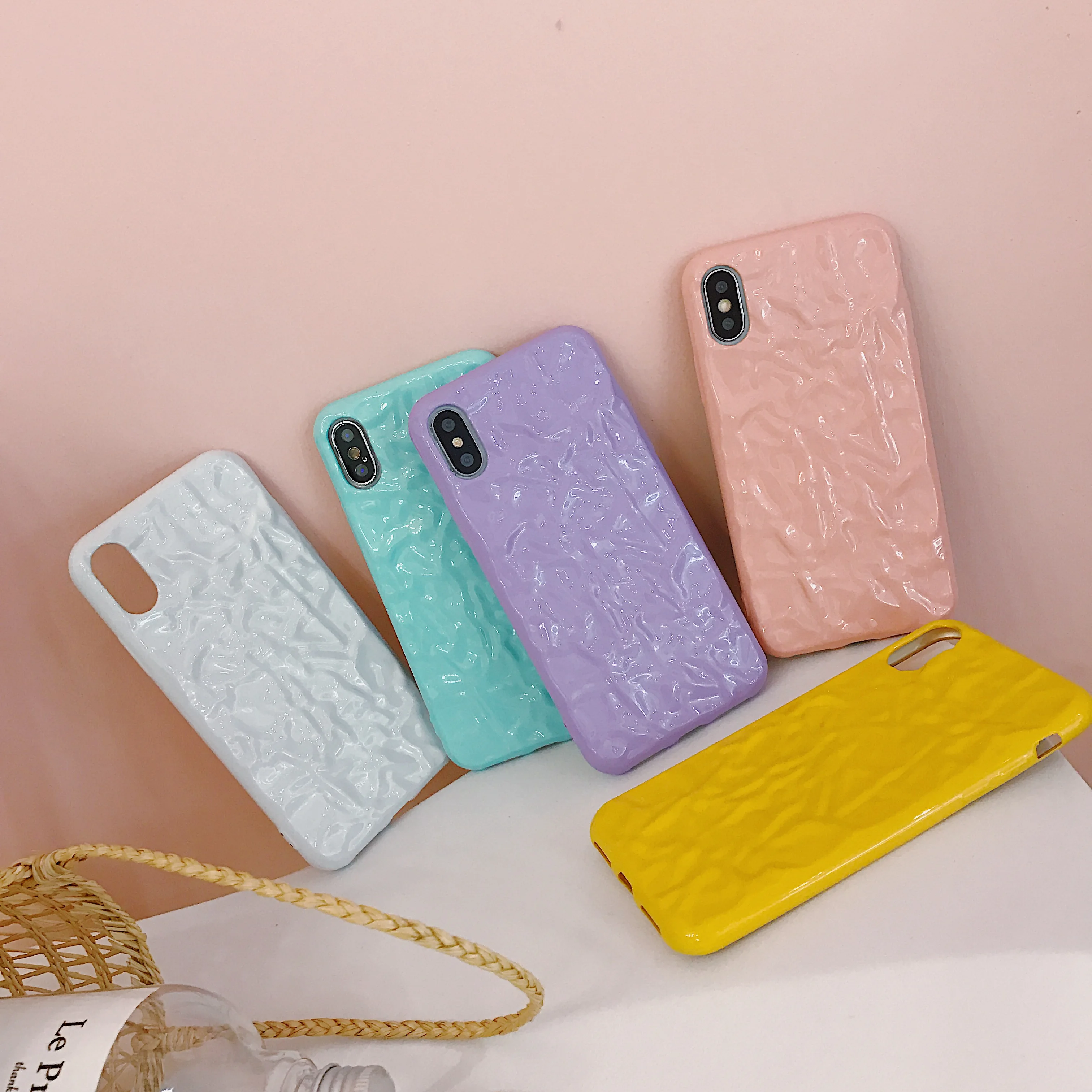 

Cute Luxury Soft Silicone Candy Color Simple Solid 3D Marble Phone Cases For iPhone 11 Pro XS Max XR X 8 7 6 6S Plus Back Cover