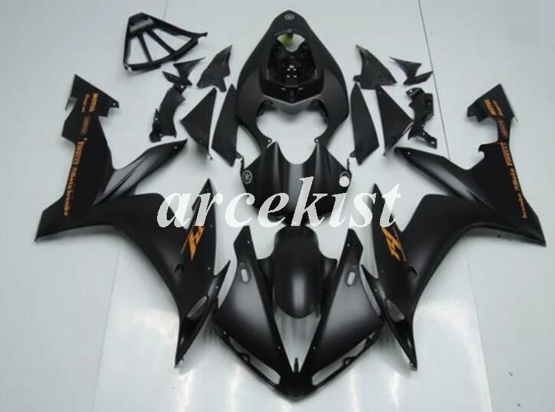 ABS литья под давлением полный обтекатель комплект подходит для YAMAHA YZF-R1 2004 2005 2006 YZF R1 04 05 06 YZF1000 на заказ черный матовый