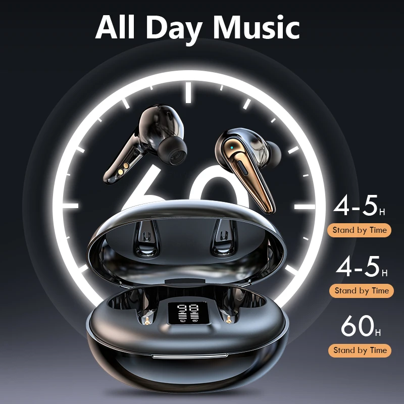 Wireless Bluetooth Headphones with Microphone Button Control TWS Bluetooth Earphones Sports Waterproof Wireless Headsets Earbuds