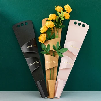 

10PCS Creative Flower Box Kraft Paper Flower Packaging Box Kraft Paper Flower Bag Family Decoration Holiday GiftDIY decoration