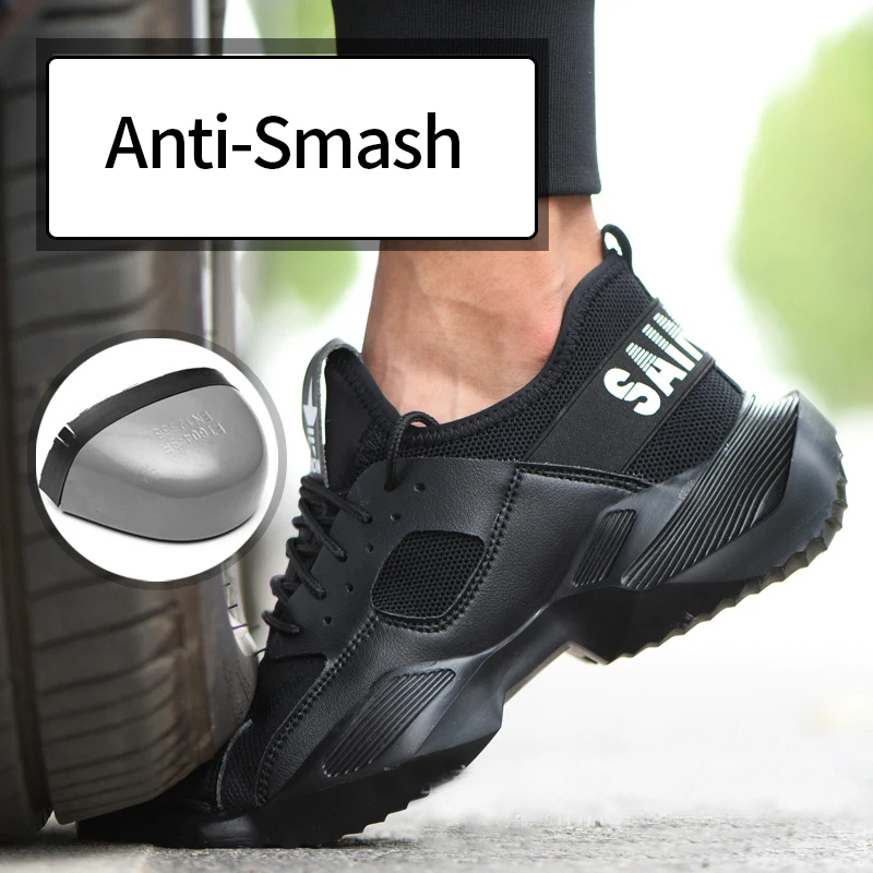 Atrego/Мужская защитная обувь со стальным носком; Рабочая защитная обувь для тренировок; нескользящая легкая тканевая походная обувь со стальным носком