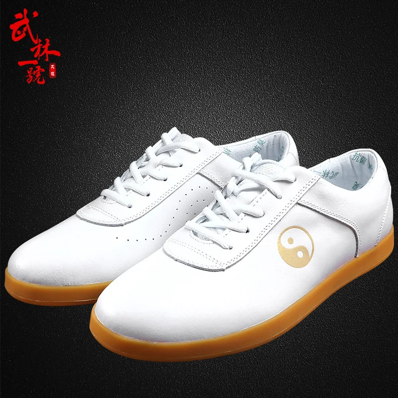 

Wulin One Tai Chi Shoes New Style Full-grain Leather Tai Chi Shoes Rubber Sole Sports Morning Exercise Kung Fu Martial Arts Shoe
