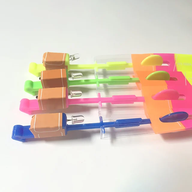 10PCS Outdoor Shining Rocket Flash LED Light Night Kids Luminous Slingshot Toys Shine Slingshot Elastic Helicopter Rotating Toy 5