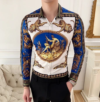 

2019 New Fashion Casual Shirt Men Long Sleeve Slim Fit Men's Casual Button-Down Shirt Formal Dress Shirts Men Clothes Camisa