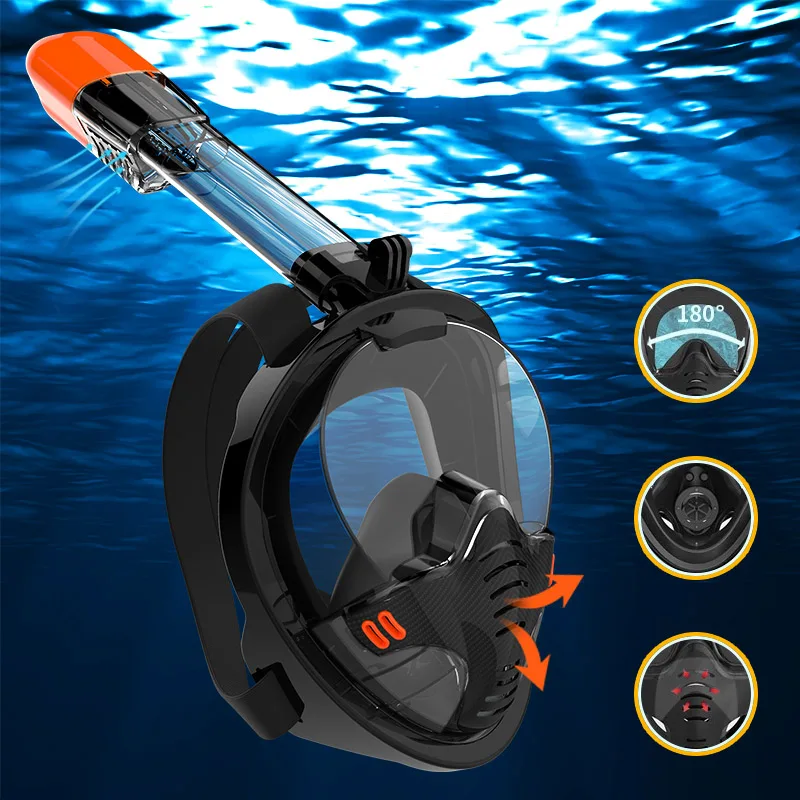 Men Women Full Face Diving Mask Scuba Snorkeling Mask Underwater Breath Separation Anti-fog Diving For Swimming Dive snorkeling diving mask diving mask