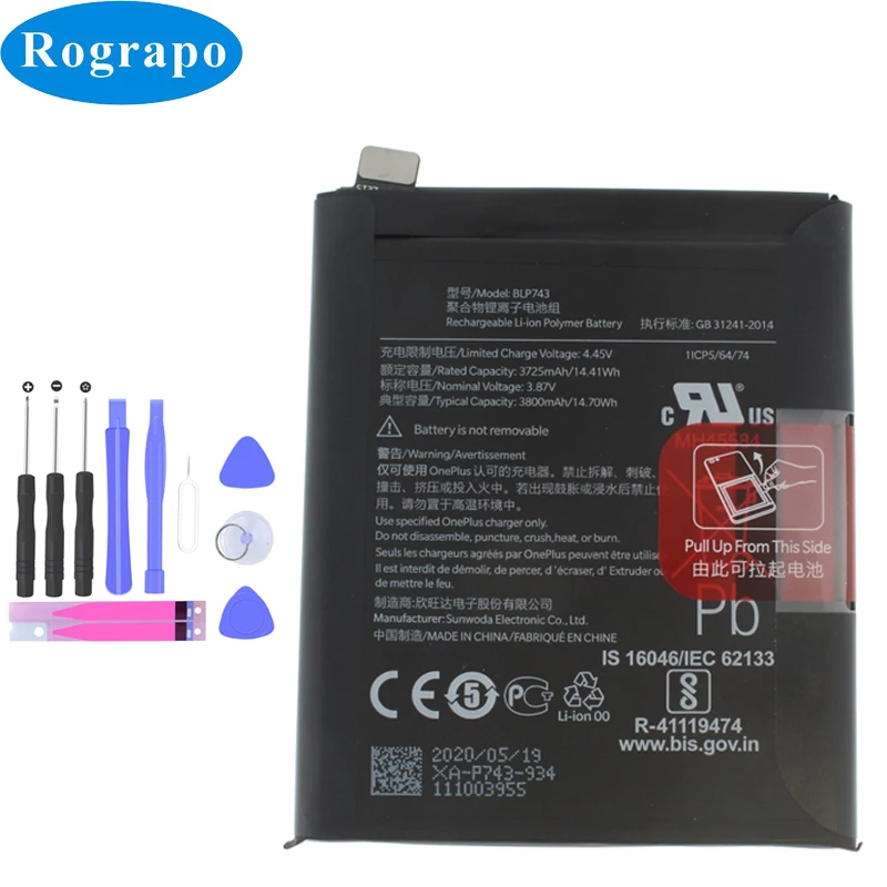Original BLP743 BLP745 One plus 7T Pro Replacement Mobile Phone Battery For Oneplus 7T 7TPro
