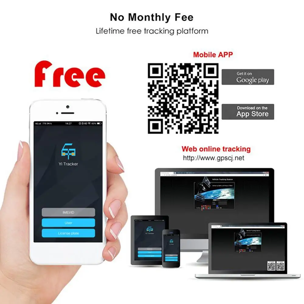 

Car Relay GPS Tracker Cut Off Fuel Hidden Design Anti-theft Monitoring Cut off oil power System GSM SMS Free APP Locator