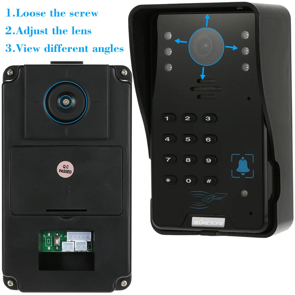 KKmoon " проводной видео домофон система записи/снимка визуальный домофон дверной звонок Поддержка сенсорной кнопки ID карты/код/Удаленный разблокировка