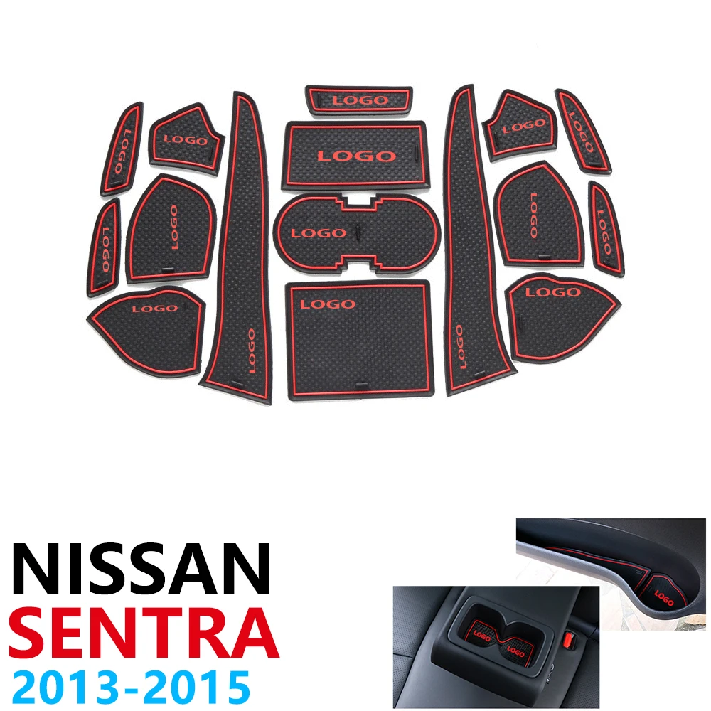 

Anti-Slip Rubber Cup Cushion Door Groove Mat for Nissan Sentra B17 Nissan Pulsar Sylphy 2013~2015 Accessories mat for phone 2014