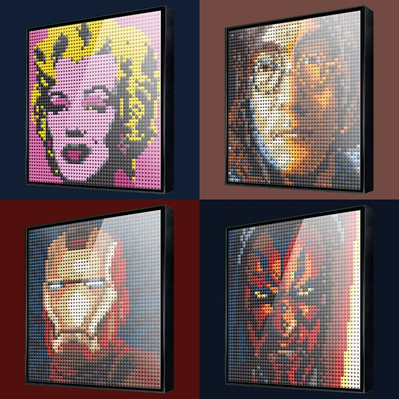 Художественная мозаика Pixel MOC Набор для творчества Железный человек строительный