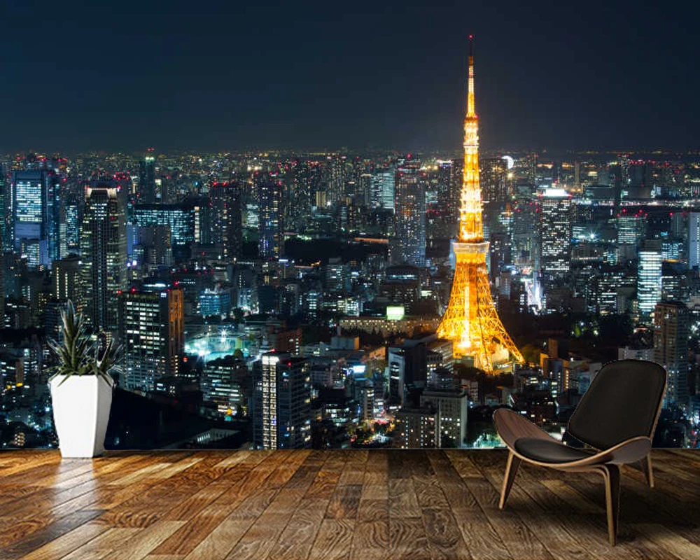 Papel De Parede Tokyo Night View City Building 3d Wallpaper Living Room Tv Wall Bedroom Wall Papers Home Decor Ktv Bar Mural Wallpapers Aliexpress