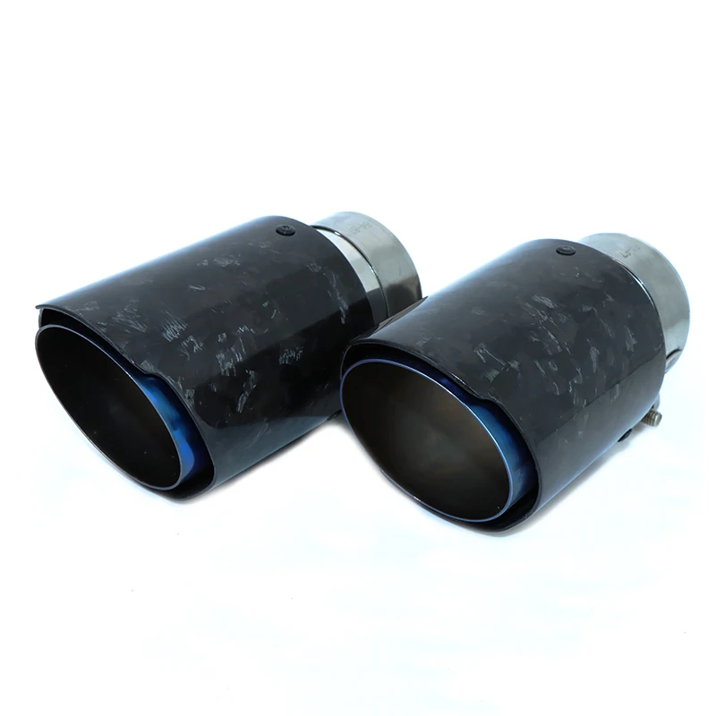 

Car Glossy Carbon Fiber Muffler Tip Exhaust System Pipe Mufflers Nozzle Universal Straight Stainless Blue dz009