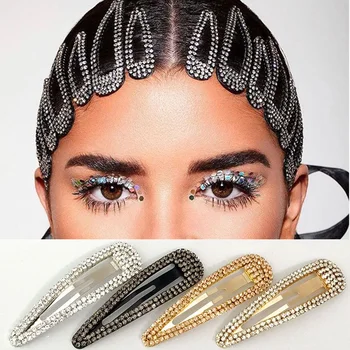 

Hot Fashion Hair Clips Euramerican Style Rhinestone Hair Clips Headdress Hairpin Hair Accessories for Women Girls t6