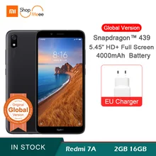 Глобальная версия Xiaomi Redmi 7A 2 Гб ОЗУ 16 Гб ПЗУ смартфон Snapdargon 439 Восьмиядерный мобильный телефон 12 МП 5,45 дюйма 4000 мАч