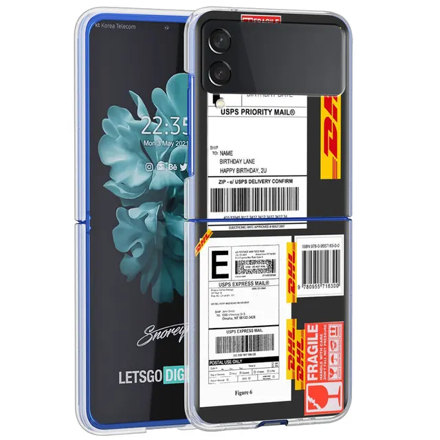 Dhl Express Hot Clear Hard PC Case for Samsung Galaxy Z Flip 3 5G Plastic Phone Coque Folding Splitting for Z Flip 3 Cover Shell H01
