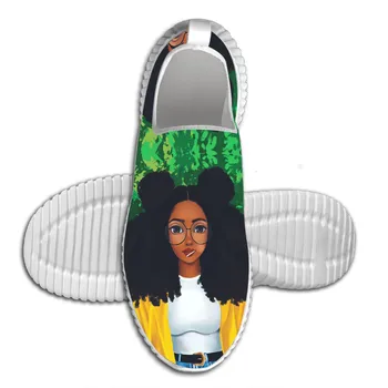 

2019 Hot Sales Summer Art African Girl Casual Fashion 3D Printed Breathable Walking Shoes Comfortable Lightweight Shoes