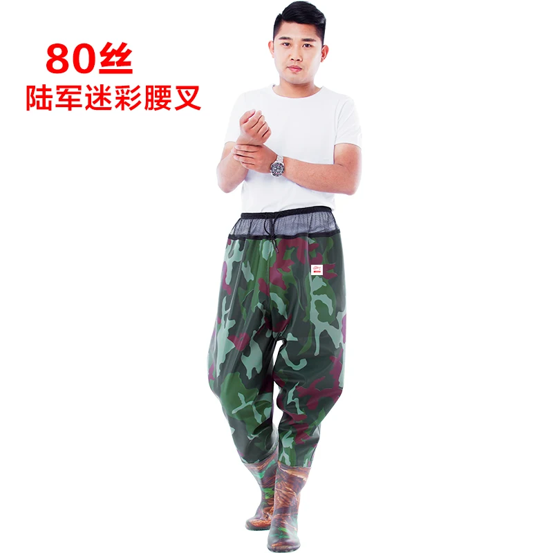 green camouflage80si Мужские wo мужские водонепроницаемые брюки на талии, ультра-светильник средней длины, Утолщенные, для рыбалки, вэйдера, дышащие, непромокаемые сапоги, комбинезон, брюки - Цвет: green camouflage80si
