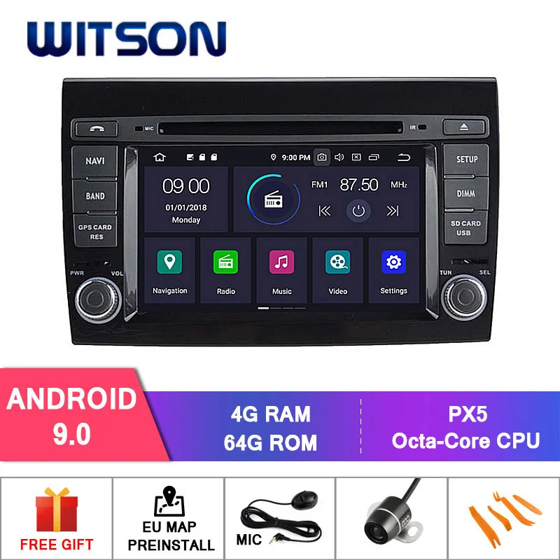 

WITSON Android 9.0 Octa core PX5 Big Screen CAR DVD player For FIAT BRAVO IPS SCREEN 4GB RAM 64GB ROM CAR GPS NAVIGATION