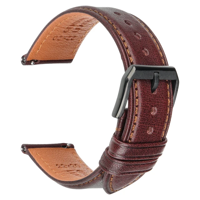 Hight Quality Watch Band Quick Release Soft Genuine Leather Strap For Huawei GT2 Pro ECG 22mm 20mm Mens Smartwatch Accessories Dark Brown B