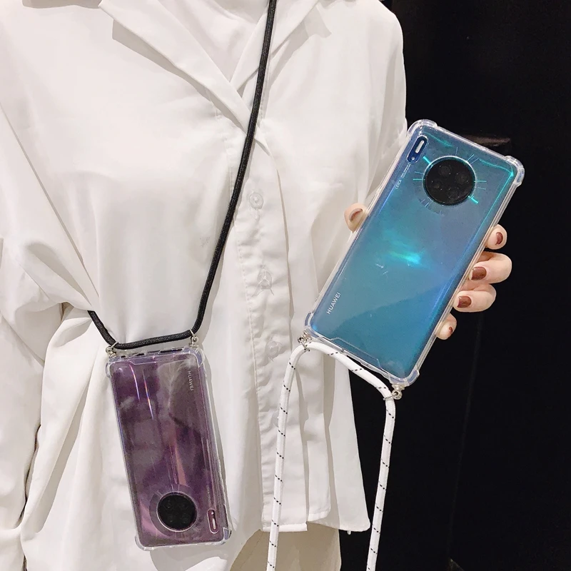 Чехол с перекрестными плечами Для Huawei P40 Lite E P30 P20 Mate 30 Pro Nova 6se 6 4G Φ Honor 20 9X Y6 Y7 Y9 P Smart