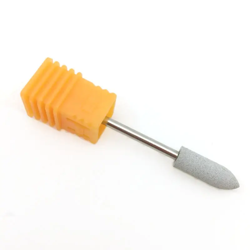 1 шт Длинные пулевые головки для ногтей сверла резиновый кремниевый материал сверла для ногтей буферная машина для маникюра аксессуары для дизайна ногтей - Цвет: Gray