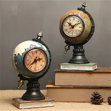 Reloj modelo de globo Vintage, decoración de hucha, decoración para el hogar, sala, armario, decoración, reloj, figuritas de oficina, artesanías
