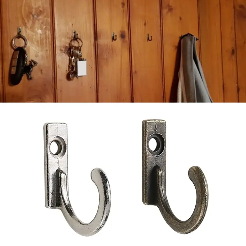 10 Pcs Storage Rack Single Prong Hook Bronze Silver for Coats Hats Cloth Hanger Towels Keys Mini Size Wall Mounted Retro H | Дом и сад