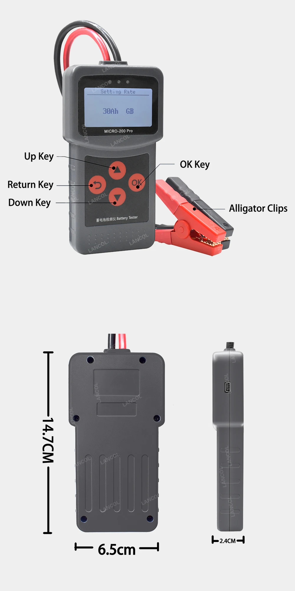 Lancol Micro200Pro Diagnostic Tool CaLancol Micro200 Pro 12V Car Battery Tester 40 to 2000CCA 12 Volt Battery Tools For The Car