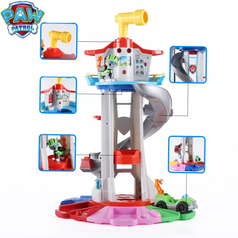 

Oversized Paw patrol Headquarters Toy with Music Patrulla Canina Anime Figure Lookout Tower Toys Set Birthday Gifts for Children