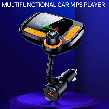 

TIOODRE Car Mp3 Player FM Transmitter Bluetooth 5.0 AUX Hands-Free Car Modulator Color Screen Car Kit Dual USB Fast Charger Hot