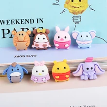 10 Pcs Resin Simulation Cartoon Animal Slime Clay Charm Filling Accessories Kids Toy Earring Hair Ring Handmade DIY Accessories