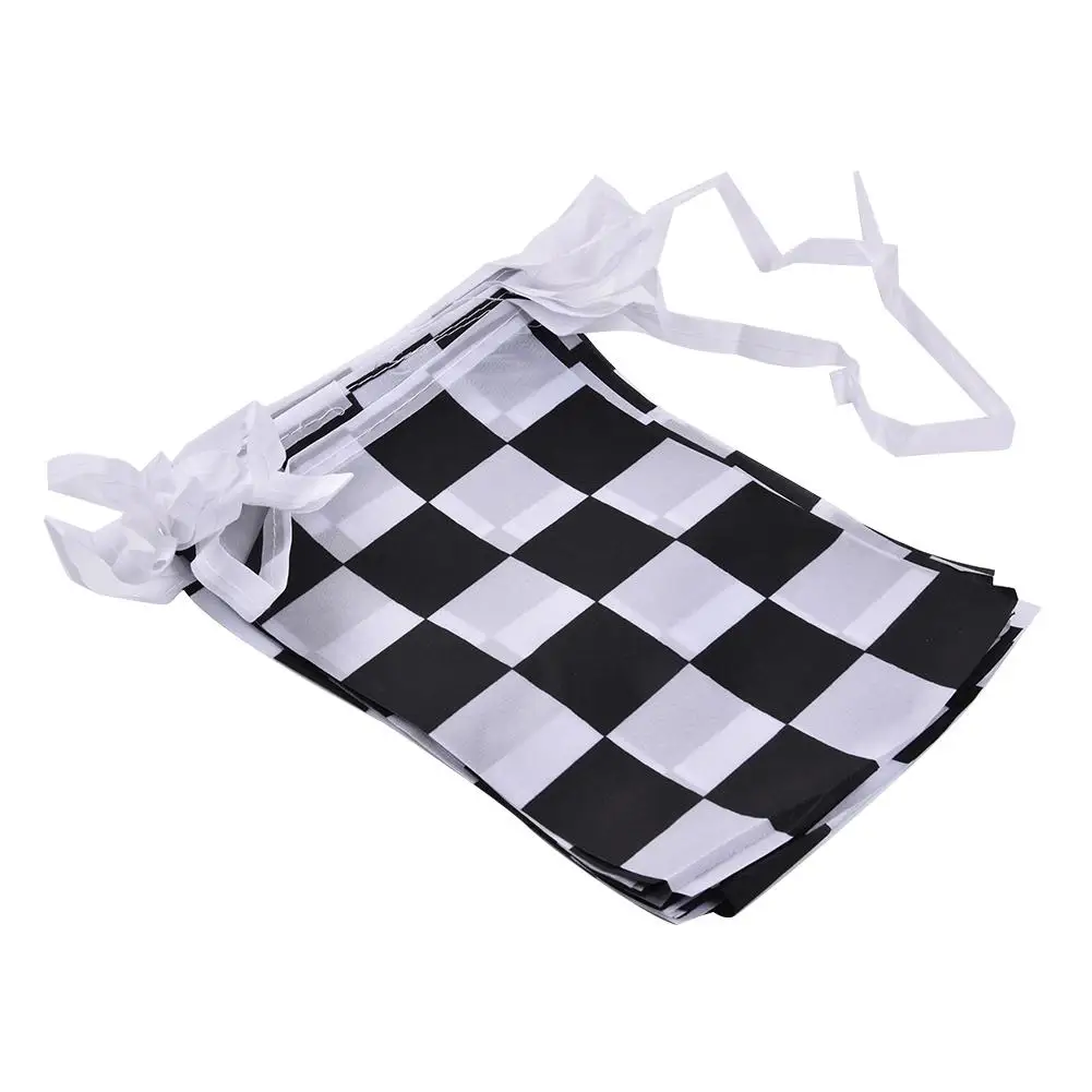 

Hanging Flag Black And White Plaid String Flag Racing Square Flag For Racing Parties Theme Parties 20PCS Small Flags
