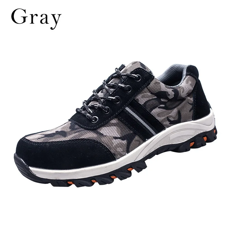 Vertvie/Новинка; рабочие кроссовки; непромокаемая обувь; Мужская и женская обувь со стальным носком; воздухопроницаемая обувь - Цвет: gray 1