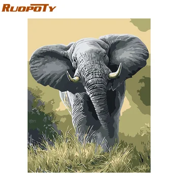 

RUOPOTY Frame Picture Diy Painting By Numbers Animals Modern Wall Art Picture By Numbers Canvas Painting For Home Wall Artwork