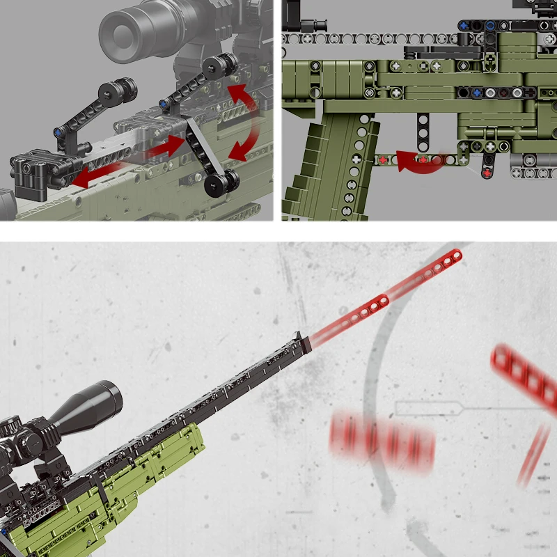 Новинка модель снайперской винтовки AWM 1491 шт. строительные блоки технические